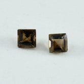 Smoky Quartz 1PC Tiny 6x6 MM Square Faceted Brown Polished Semi Precious Loose Gemstones