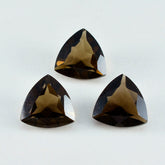 Smoky Quartz 1PC Medium 9x9 MM Triangle Faceted Brown Lustrous Semi Precious Loose Gemstone