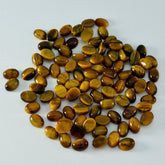 Tiger Eye 10PC Tiny 3x5 MM Oval Cabochon Brown Polished semi Precious Precious Gemstone