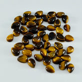 Tiger Eye 1PC Small 6x9 MM Pear Cabochon Brown Superior semi Precious Loose Gemstone