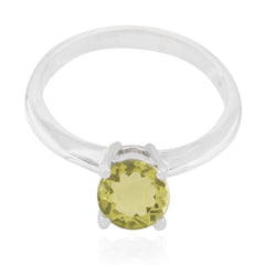 Aesthetic Gem Lemon Quartz 925 Sterling Silver Ring Nice jewelry