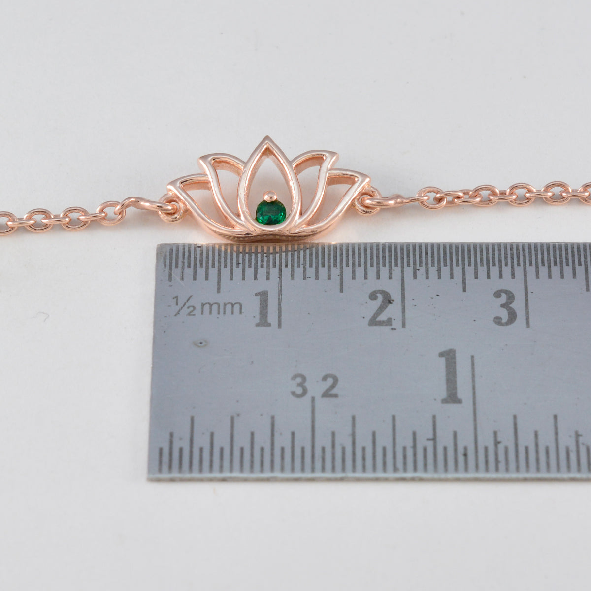 riyo elegante braccialetto in argento sterling 925 placcato oro rosa per donna braccialetto con smeraldi cz braccialetto con castone e braccialetto con ciondolo a forma di amo da pesca.