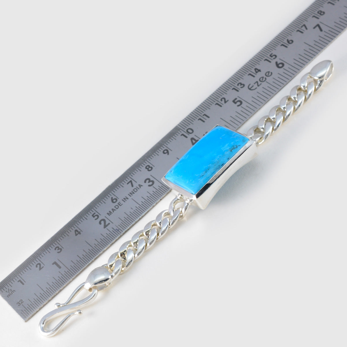 braccialetto riyo maturo in argento sterling 925 per donna braccialetto turchese braccialetto multiplo braccialetto con castone con gancio a S braccialetto con ciondolo misura l 6-8,5 pollici.