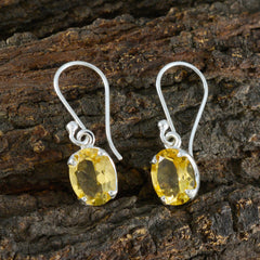 riyo orecchino artistico in argento sterling per moglie orecchino citrino con castone orecchino giallo orecchino pendente