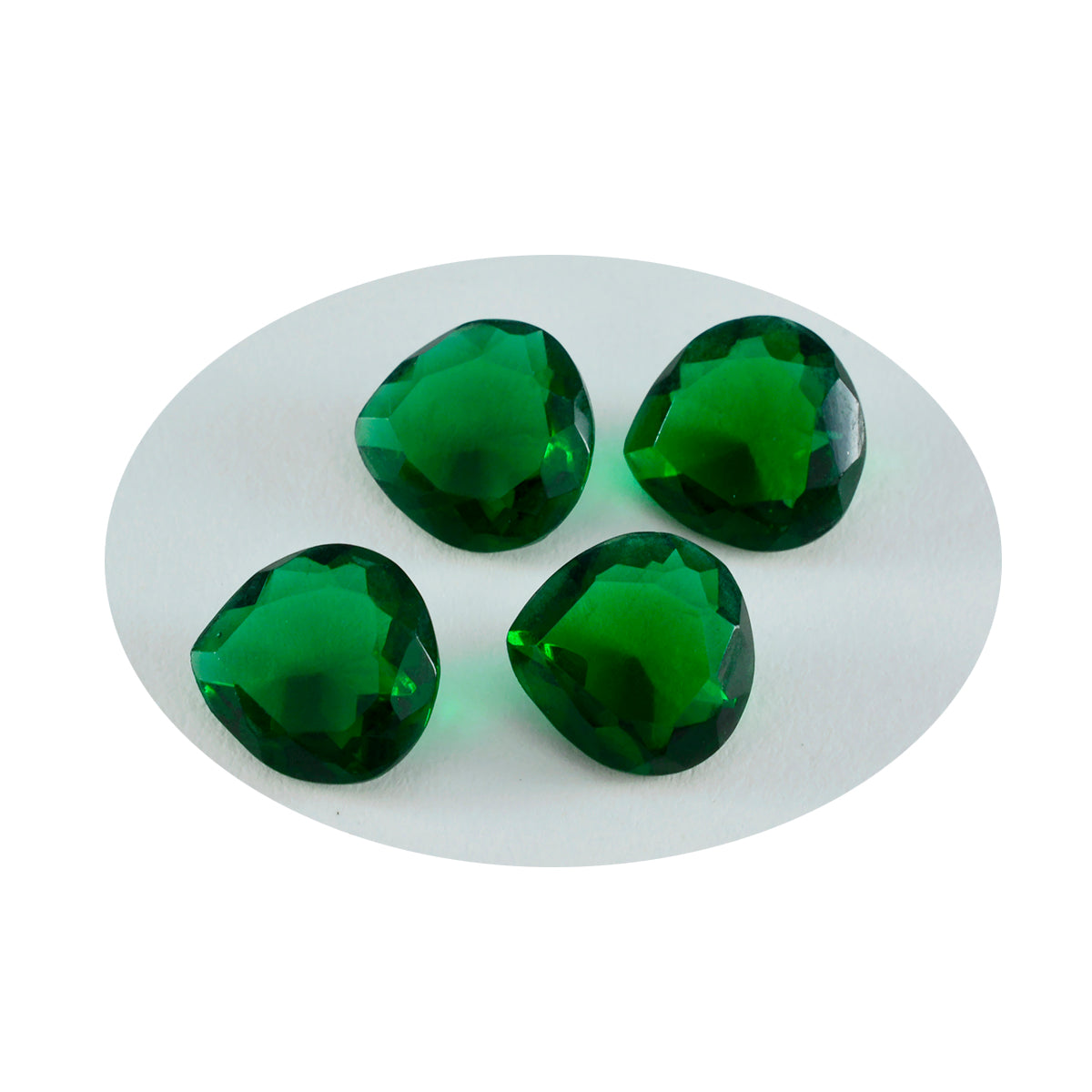 riyogems 1 pezzo di smeraldo verde cz sfaccettato 13x13 mm a forma di cuore con pietre preziose sfuse di qualità dolce