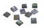 Riyo Gems 3x3 mm square labradorite gemstones cabochons with blue green flash on white background
