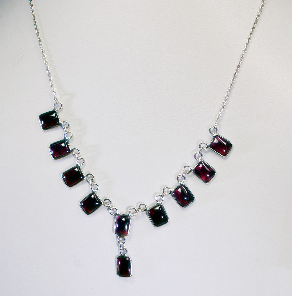 gemstones 925 solid sterling silver delicate genuine red necklace gift uk