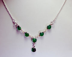 jaipur 925 solid sterling silver appealing genuine green necklace gift uk