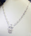 Riyo Silver Moonstone Necklace with Elegant Design and Dangle Accents