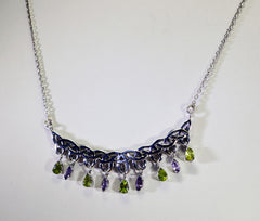 supplies 925 solid sterling silver comely genuine multi necklace gift uk