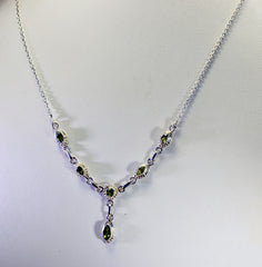 supplies 925 solid sterling silver delicate natural green necklace gift uk