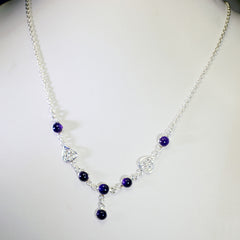 supplies 925 solid sterling silver fine looking genuine purple necklace gift uk