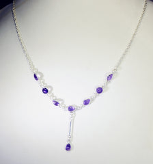 supply 925 solid sterling silver handsome natural purple necklace gift uk