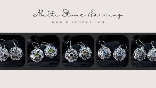 Stylish multi stone earrings showcasing hammered silver jewelry wholesale for a chic look