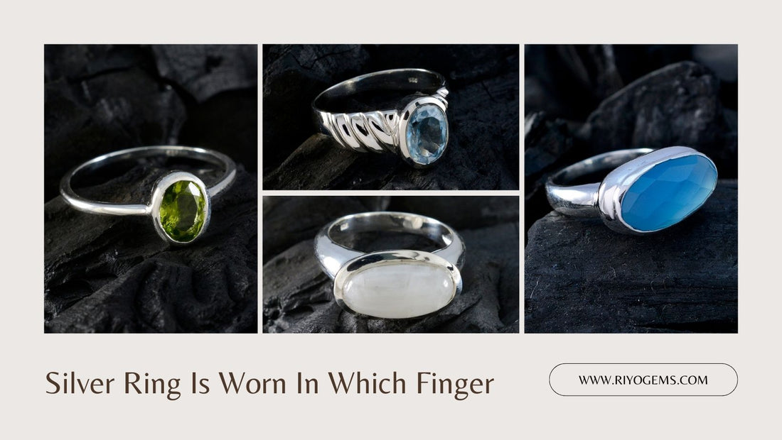 Various silver gemstone rings displayed to show best fingers for gemstone rings