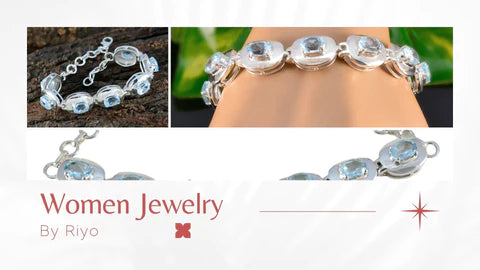 Elegant Women's Jewelry Bracelet Featuring Beautiful Blue Stones and Silver Accents