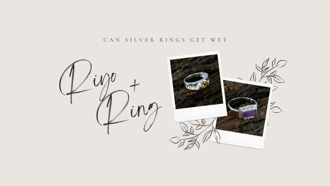 Stylish silver rings displayed on a rustic background addressing the question Can Silver Rings Get Wet