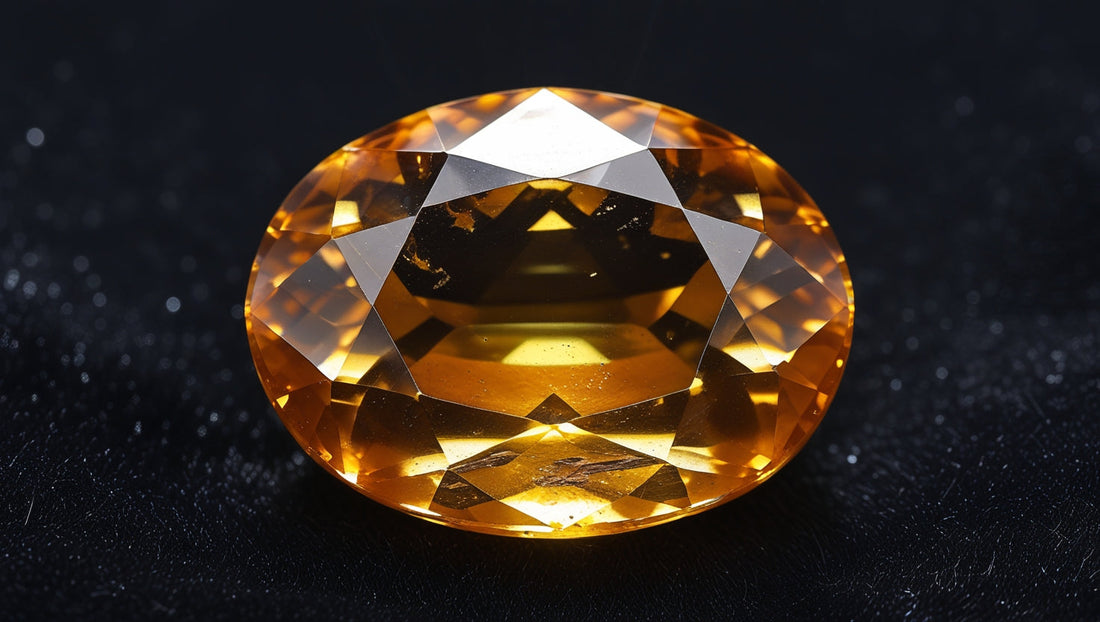 Close-up of a sparkling citrine loose gemstone showcasing its vibrant yellow color and clarity for wholesale buyers
