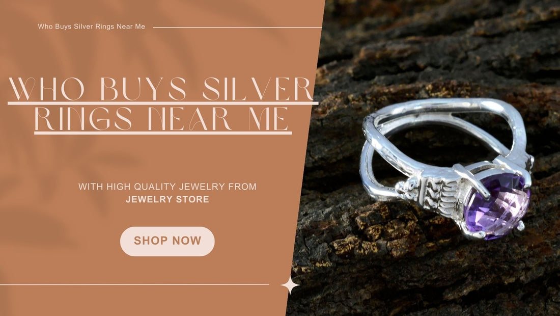Stylish silver ring with a purple gemstone from a local jewelry store near you