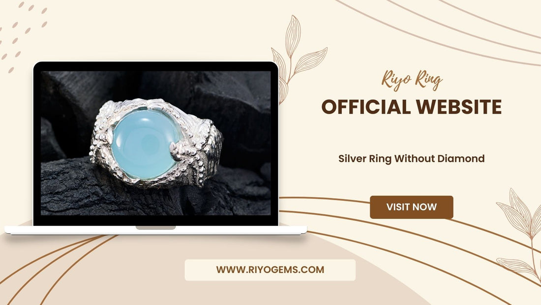 Stylish and unique silver ring without diamond showcased on a laptop screen