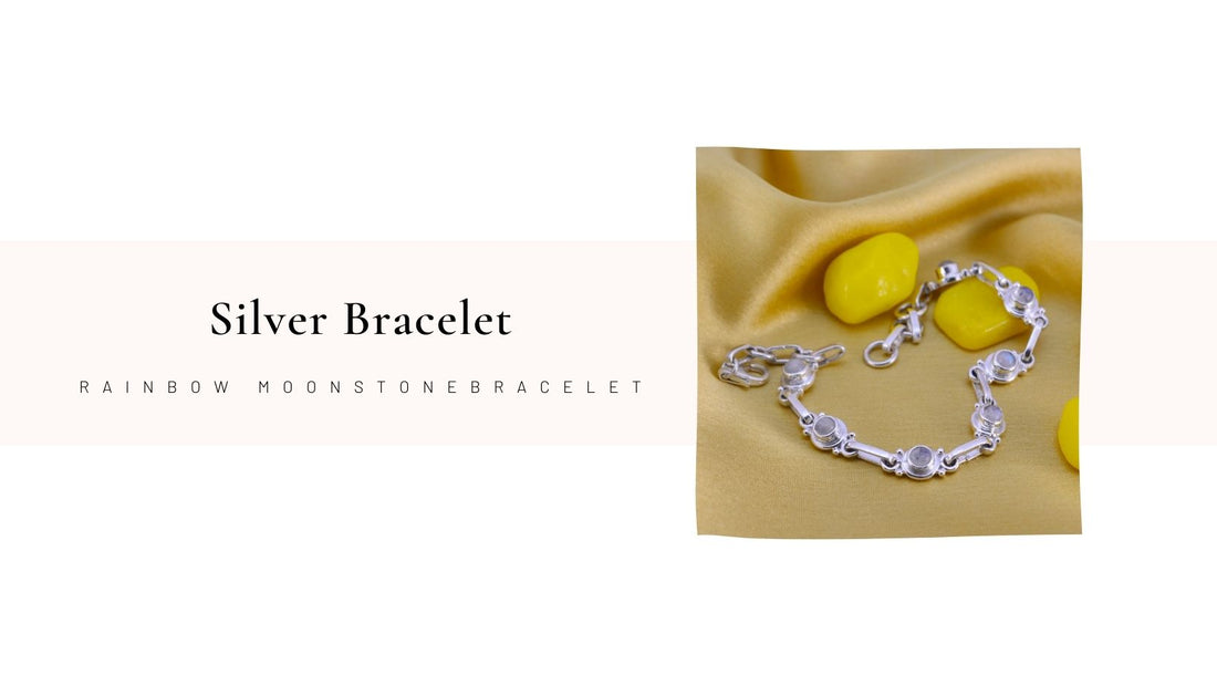 Elegant silver bracelet showcasing dream symbolism with rainbow moonstone accents