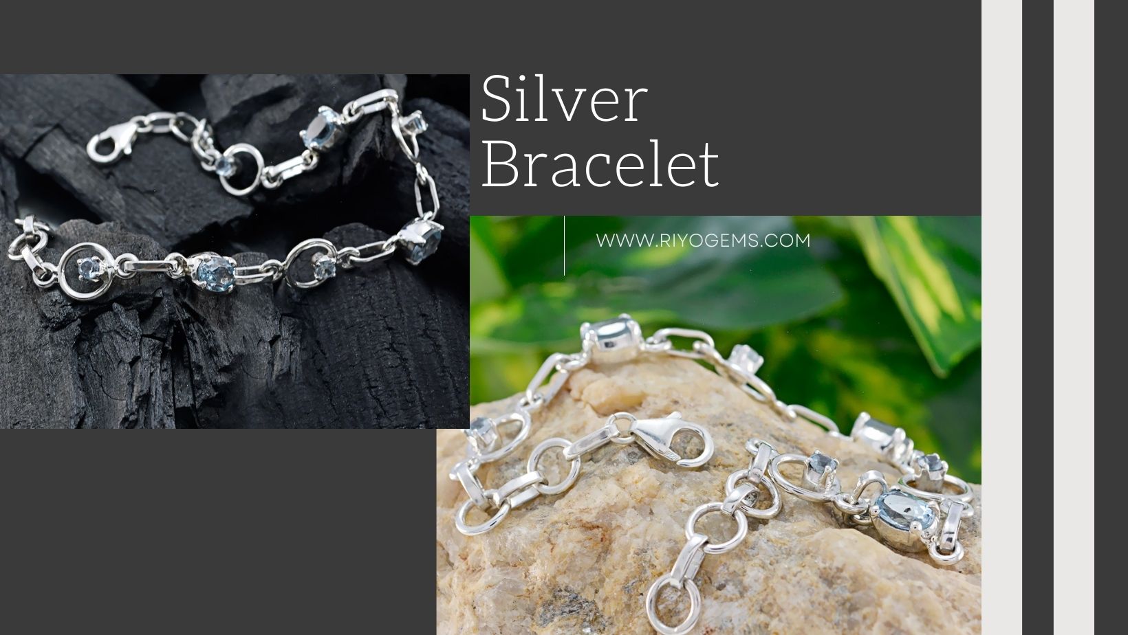 Stylish clean silver bracelet without baking soda displayed on textured surfaces