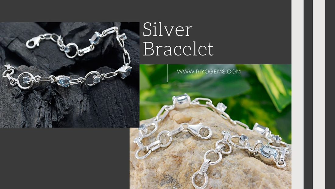 Stylish clean silver bracelet without baking soda displayed on textured surfaces