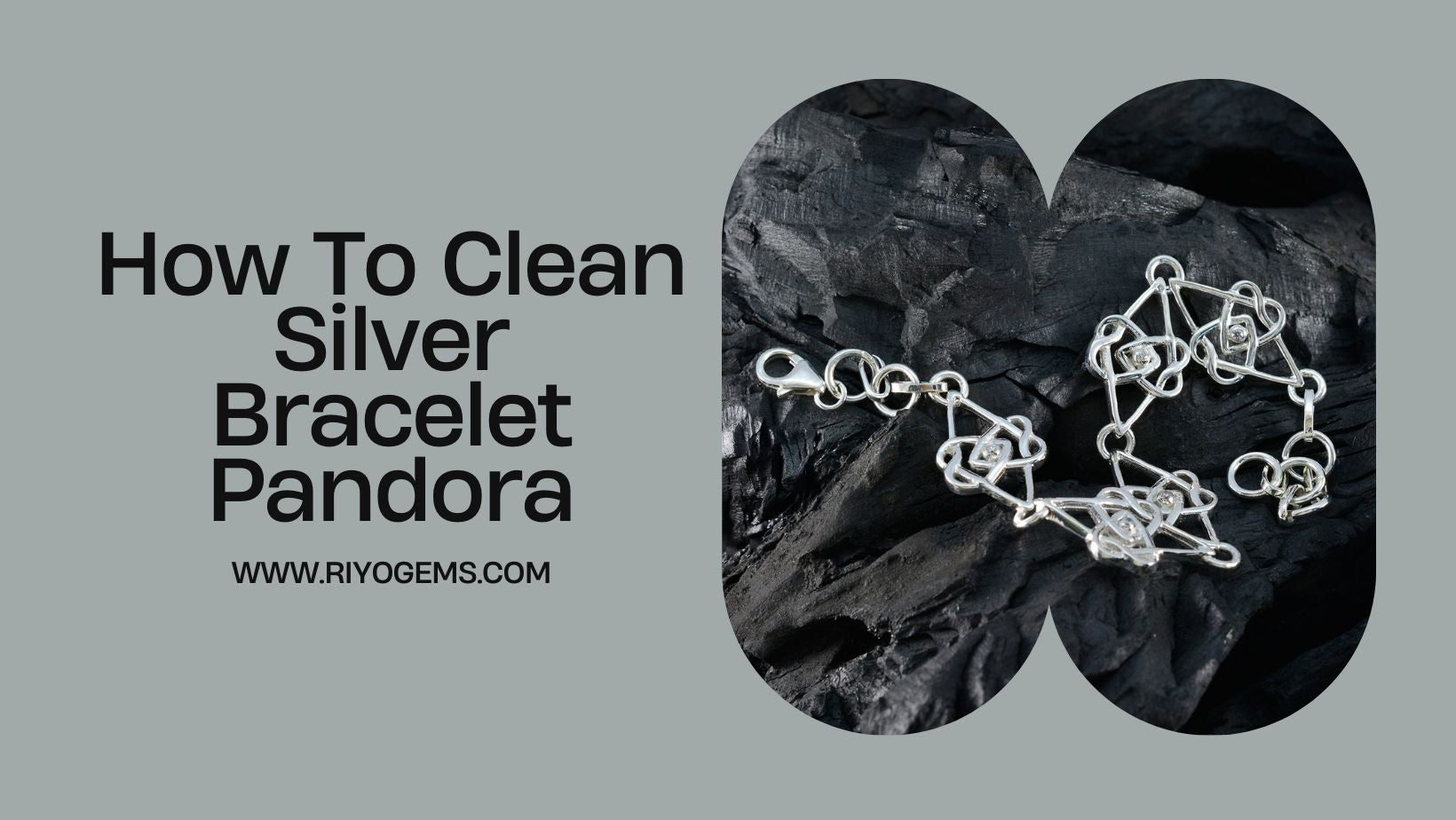 Cleaning Silver Bracelet Guide Featuring a Stunning Pandora Silver Bracelet on a Dark Background