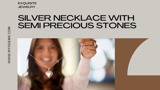 Silver Necklace With Semi Precious Stones
