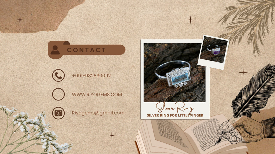 Stylish Silver Ring for Little Finger displayed on a decorative background with floral elements