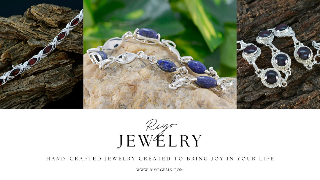 Handcrafted high quality silver bracelets with colorful gemstones displayed on natural textures
