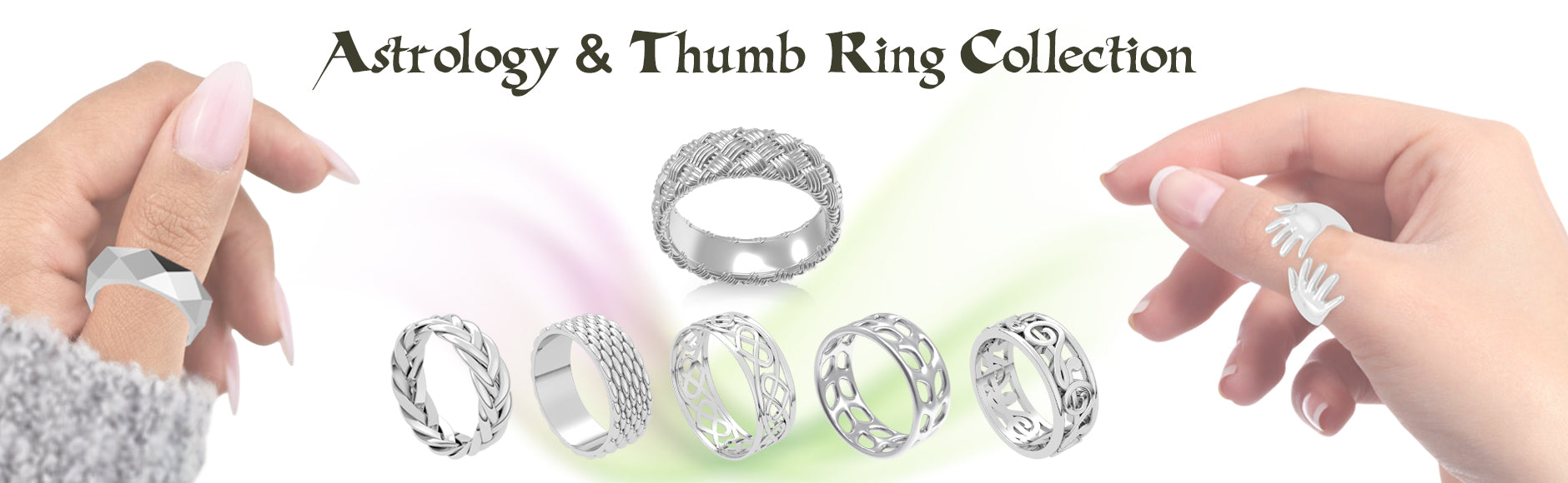 Diverse Silver Thumb Ring Astrology Collection Featuring Unique Designs and Styles