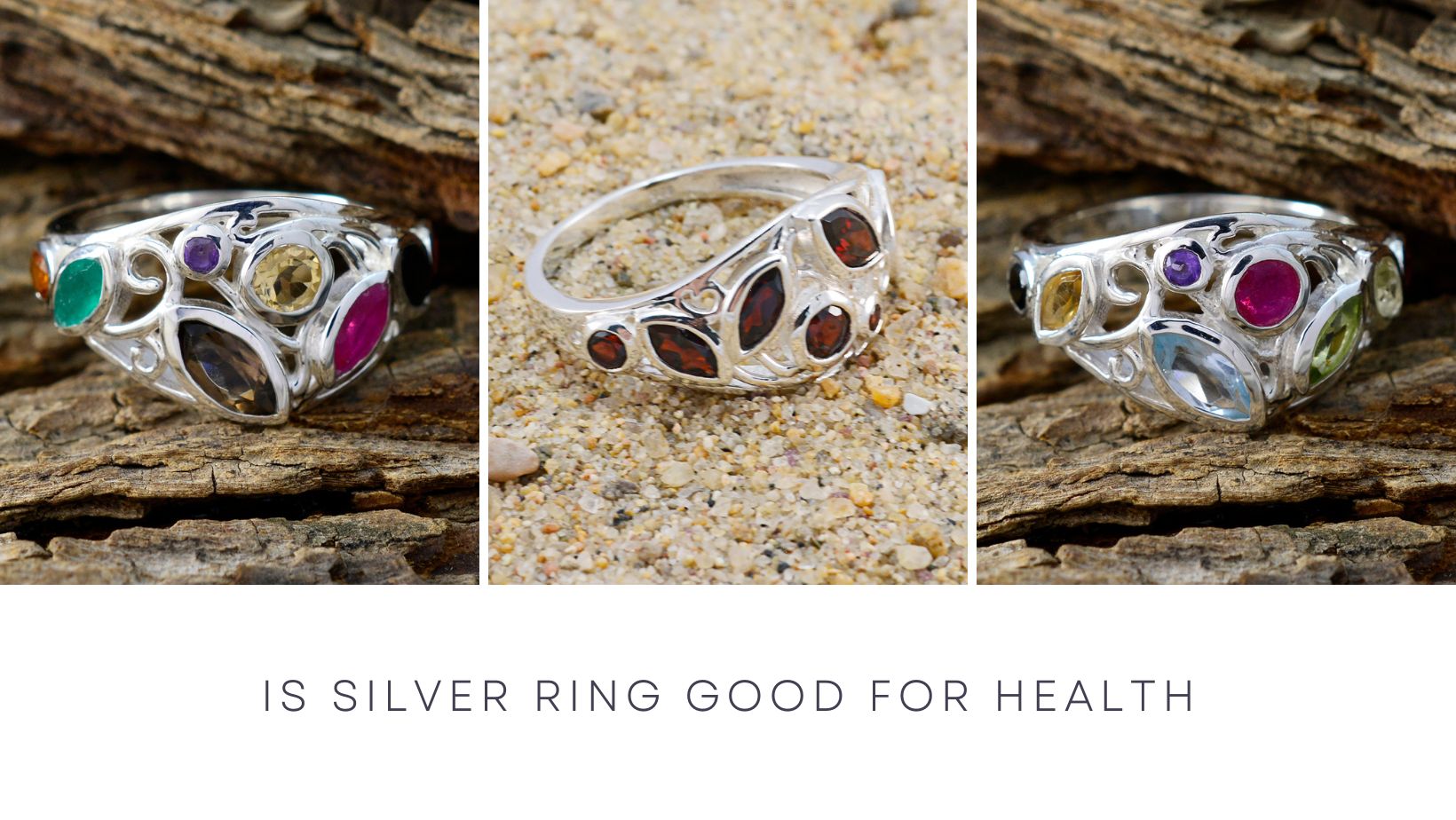 Stilvolle Silberringe mit bunten Edelsteinen, erkunden Sie, ob Silberringe gut für die Gesundheit sind