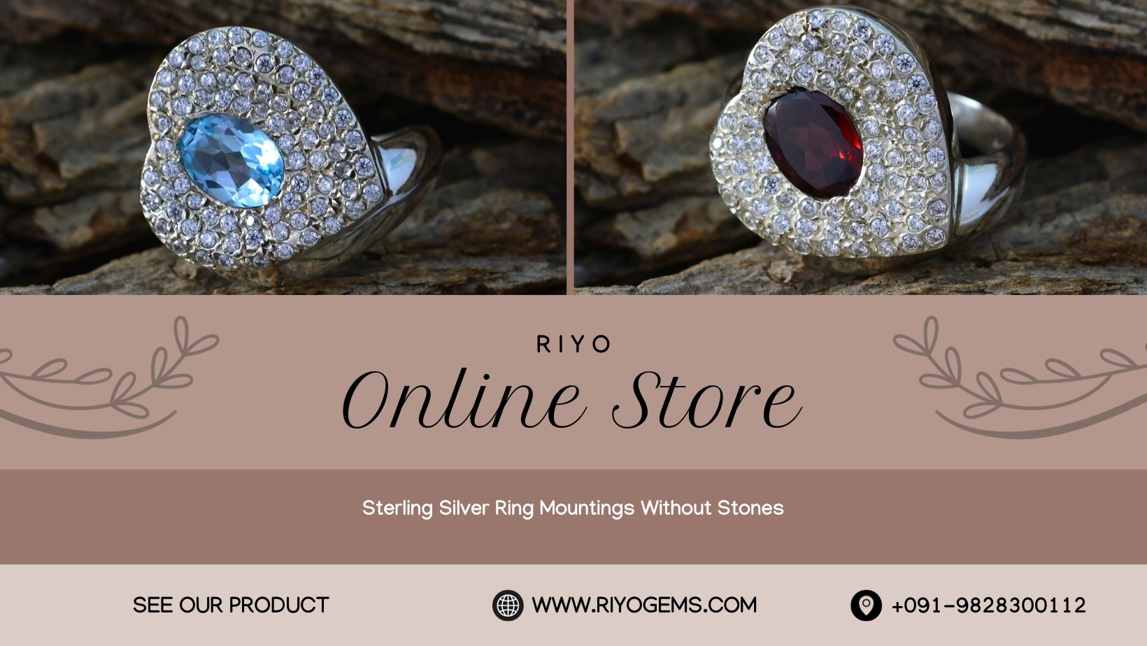 Beautiful sterling silver ring mountings without stones showcasing unique heart-shaped designs