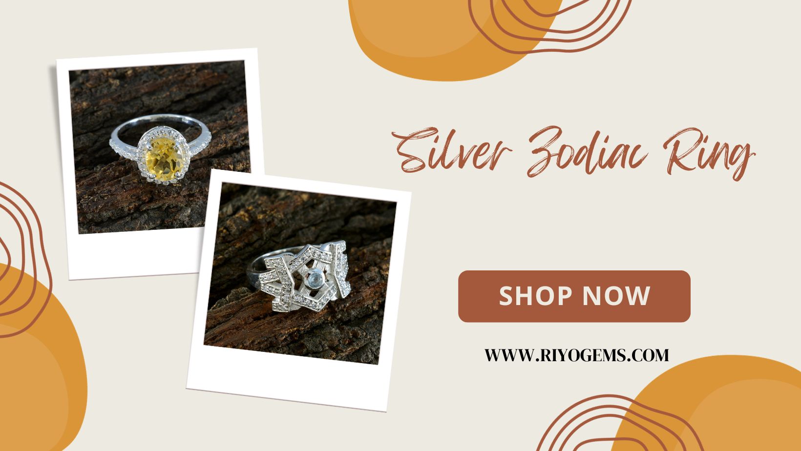 Showcase of elegant 925 silver zodiac rings featuring unique designs and gemstones