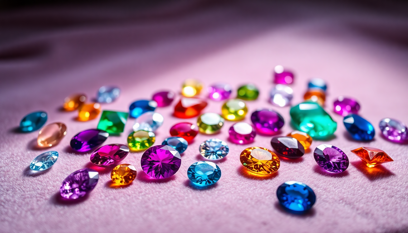 Variety of colorful gemstones displayed beautifully, inviting you to buy gemstones online