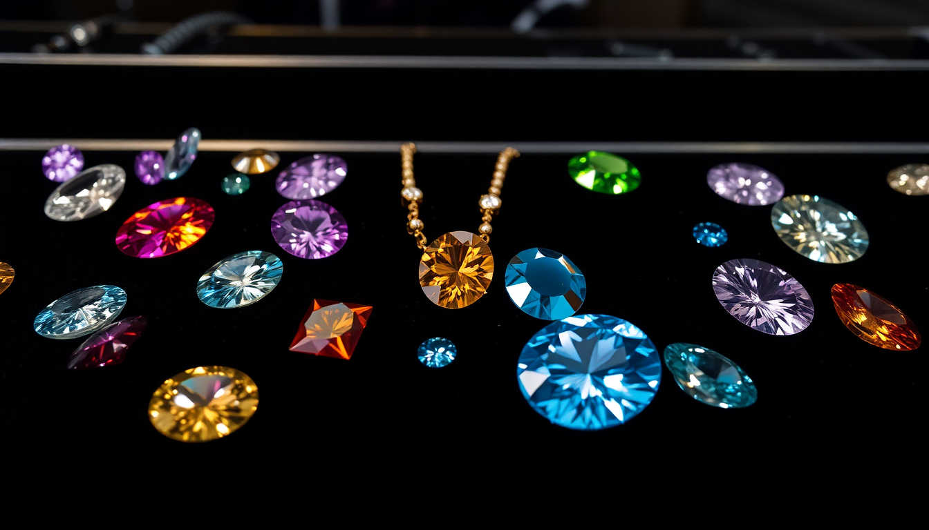 Colorful assortment of gemstones showcasing sustainable gemstone jewelry suppliers' vibrant selections