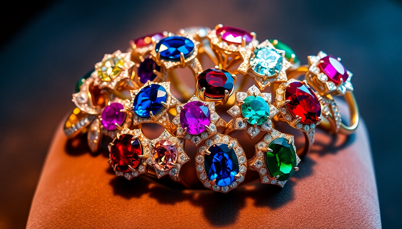 Gemstone and Diamond Rings