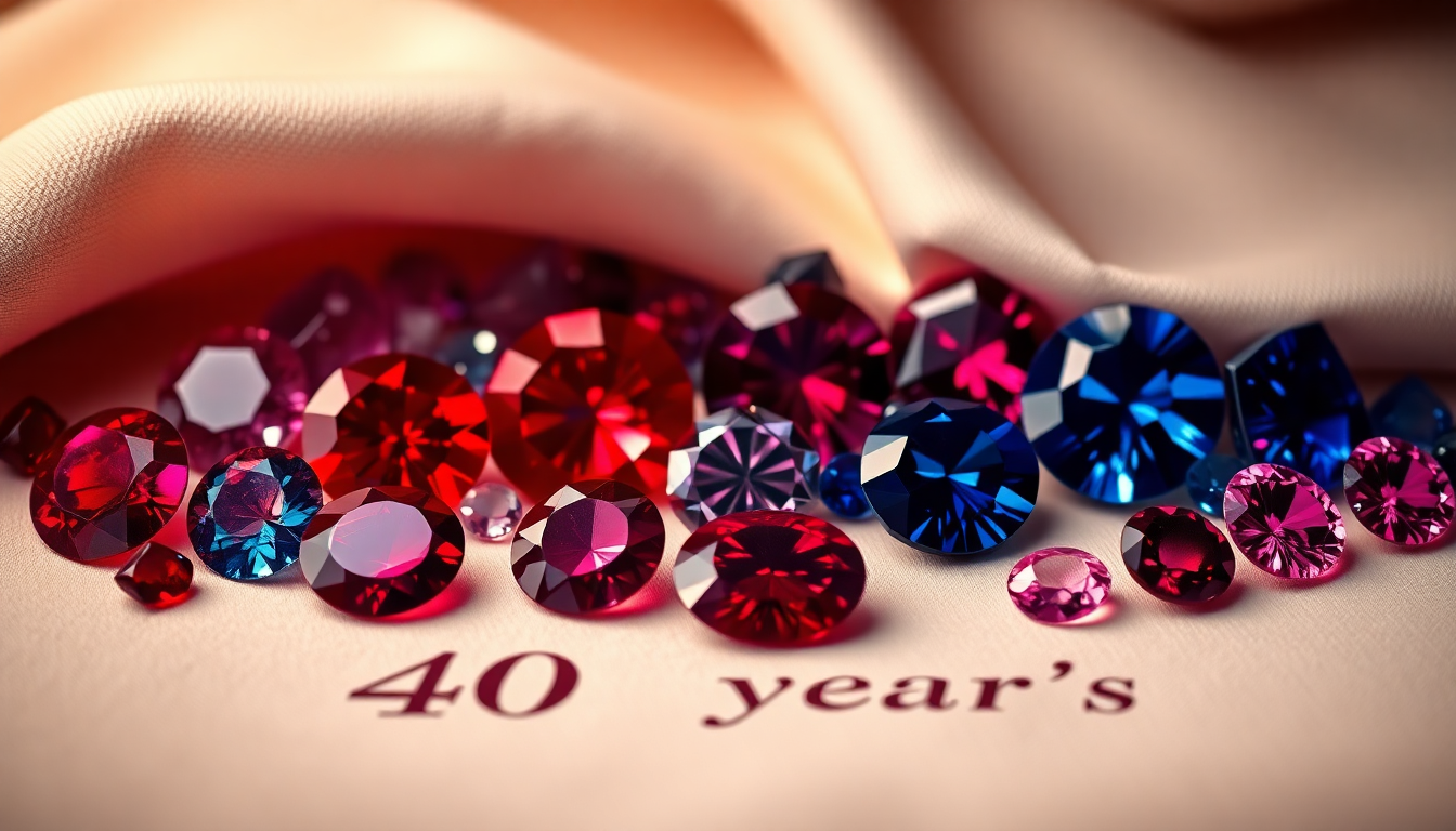 what color is 40th anniversary for Gemstone ?