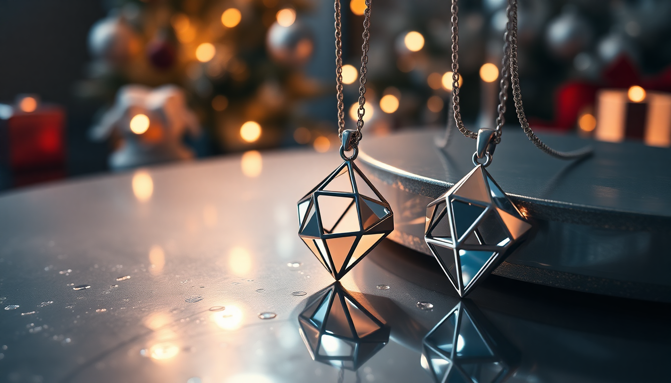 Liquid Silver Geometric Pendants: The Perfect Accessory for Your Holiday Party Outfit Color Theme
