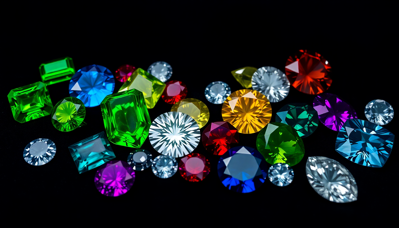 A vibrant collection of gemstones showcasing colors and cuts in the most valuable gemstones guide