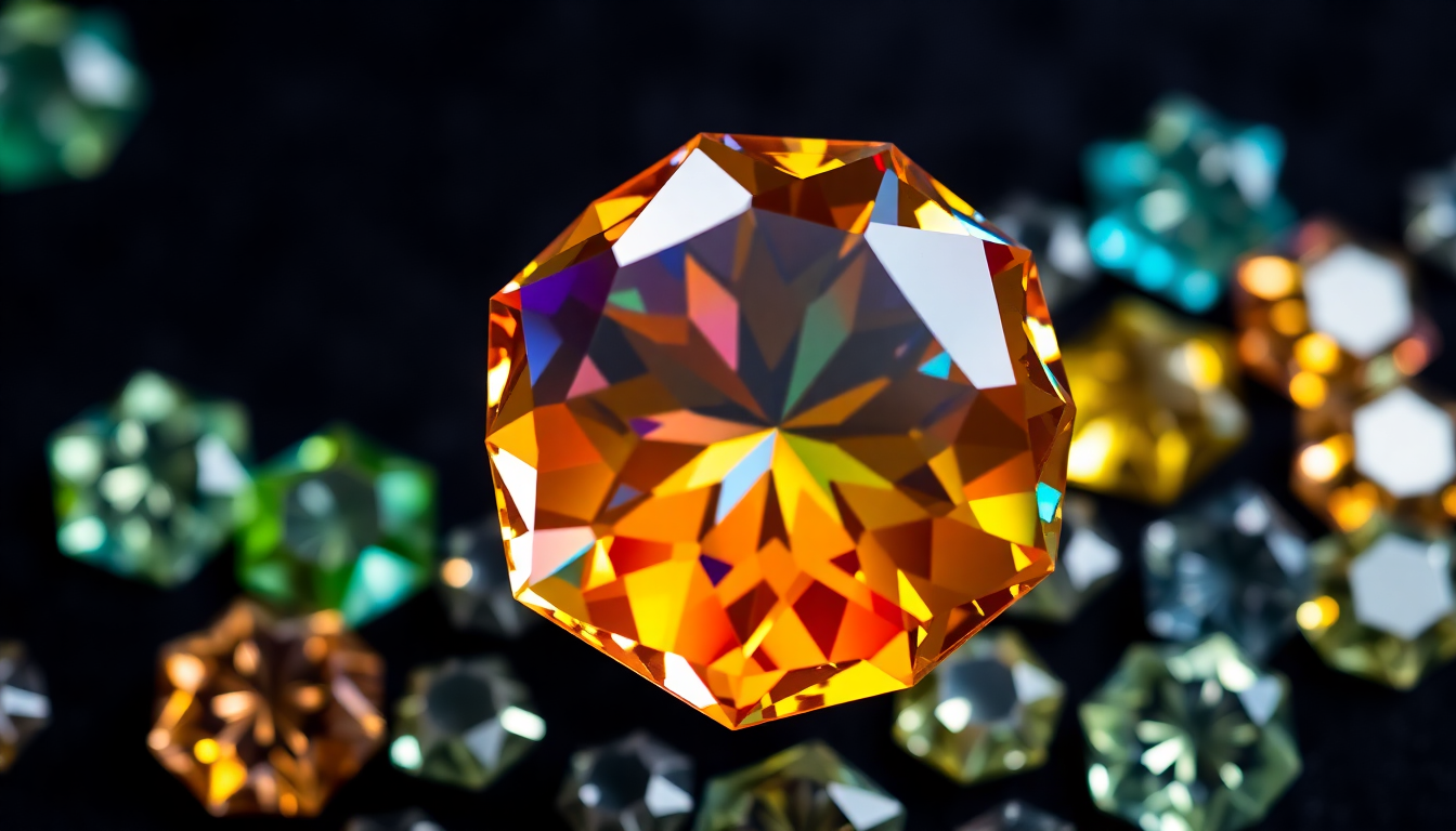 gemstone with octahedral crystal form