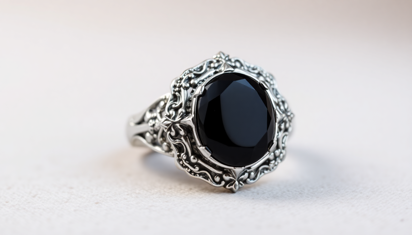 Heavy Silver Black Onyx Ring: The Ultimate Gothic Holiday Fashion Trend