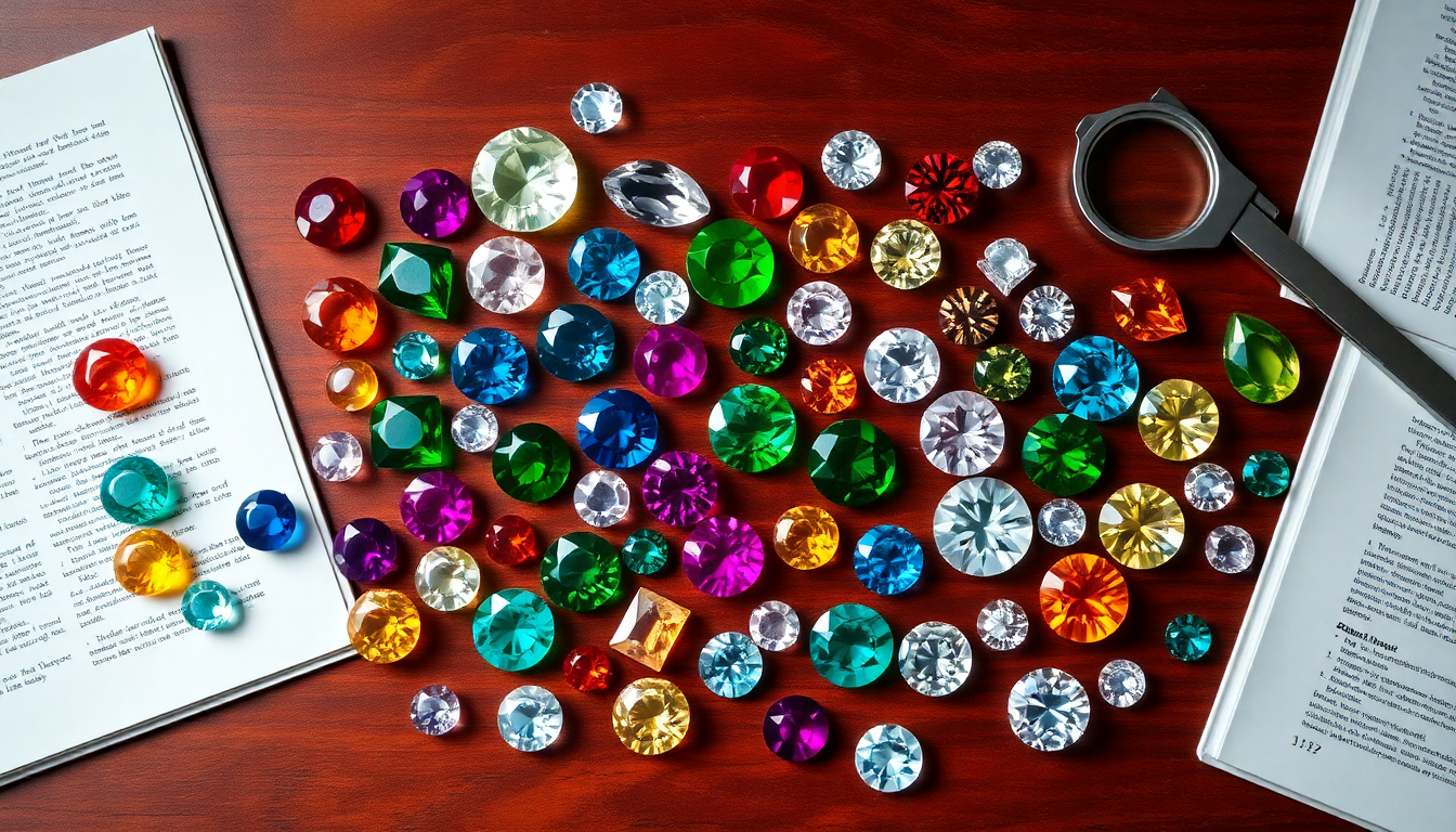 Eine lebendige Auswahl an Edelsteinen, die die Vielfalt der Farben zeigt und gleichzeitig erkundet, wie viele Edelsteine es gibt