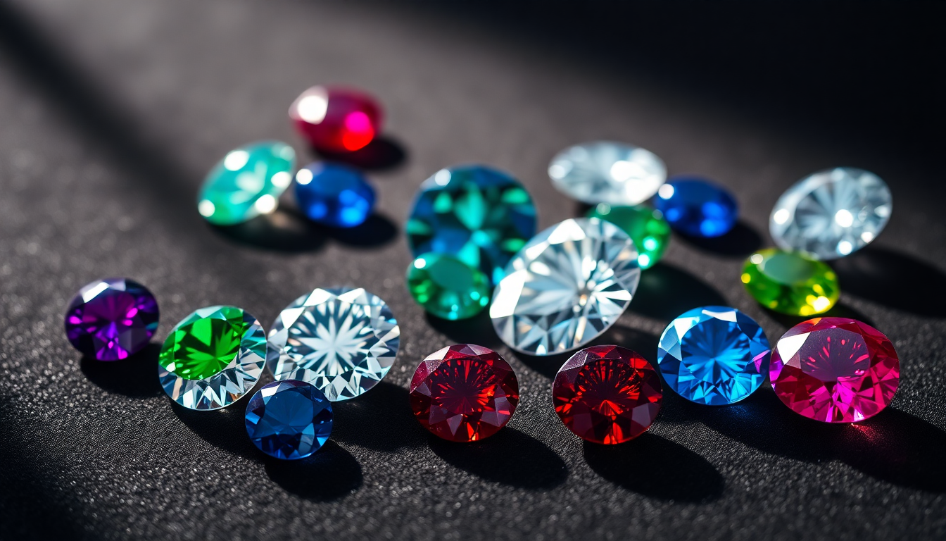 Colorful array of gemstones showcasing different cuts for the most precious gemstone guide