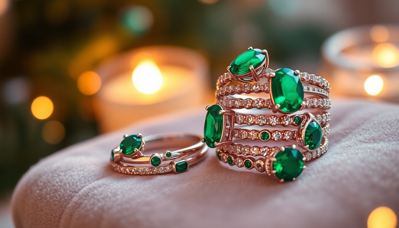Sterling Silver Emerald Green Stacking Rings: The Ultimate Guide to Festive Fashion