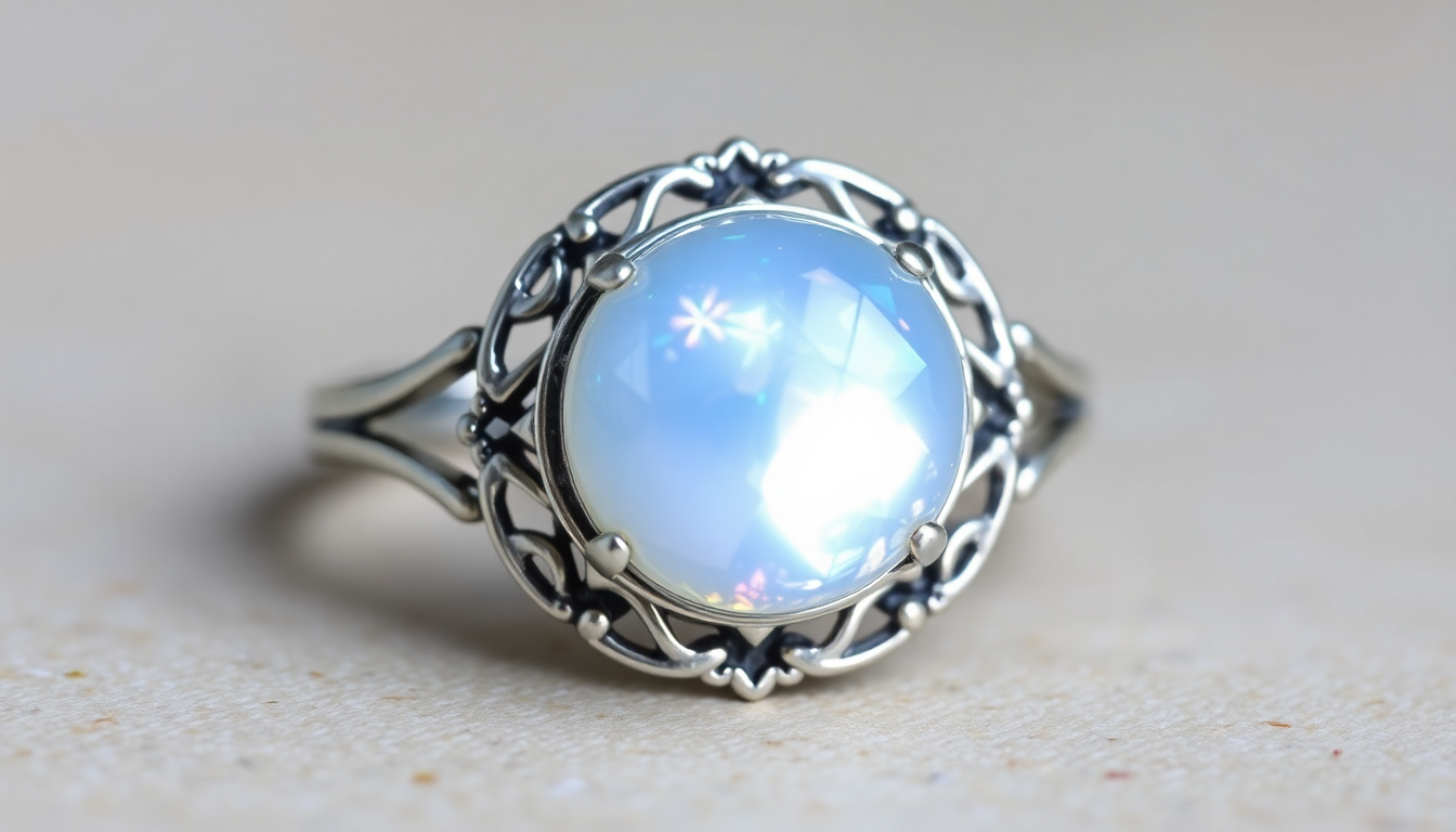 The Complete Guide to Sterling Silver Rainbow Moonstone Rings: Beauty, Meaning, and Care
