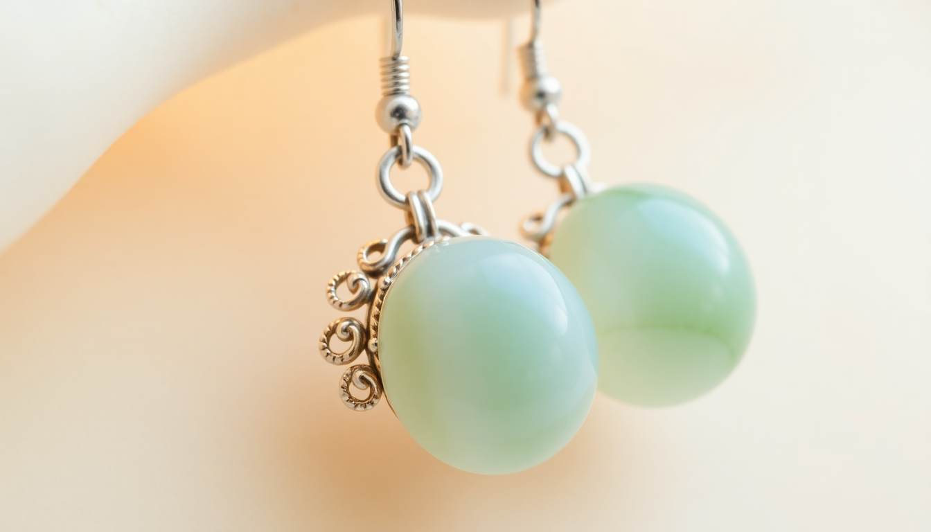 925 Silver Jade Drop Earring: Elegant Cultural Fusion Style