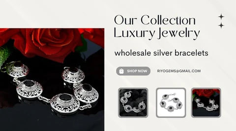 Luxusschmuckkollektion mit eleganten Silberarmbändern aus Indien im Großhandel mit komplizierten Designs