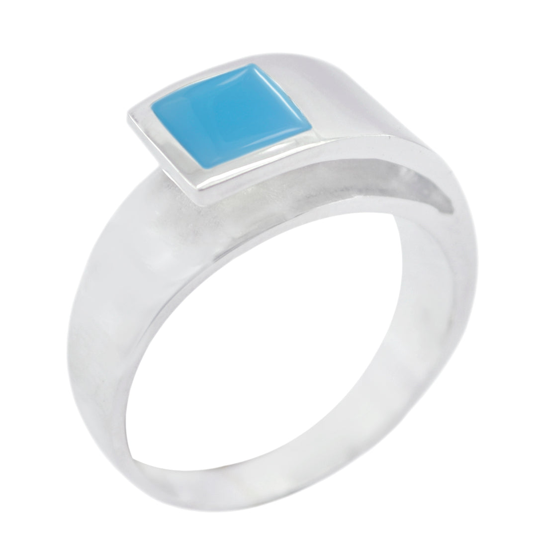 Square Stone Shape Silver Ring